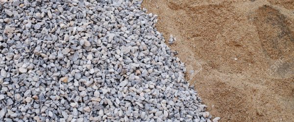 piles gravel and sand for construction